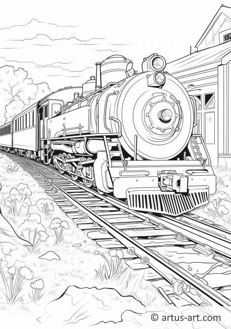 Train Derailment Coloring Page